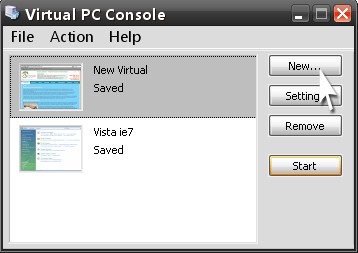 запуск Virtual PC